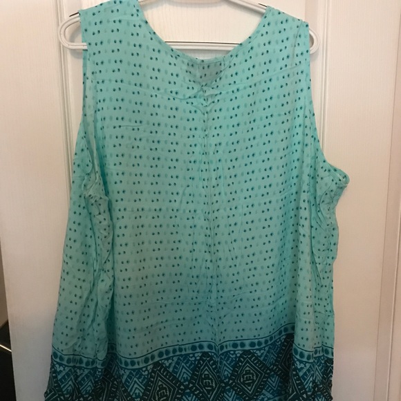 Women's ALC Blue Geometric Tank Top -3X - Picture 3 of 3